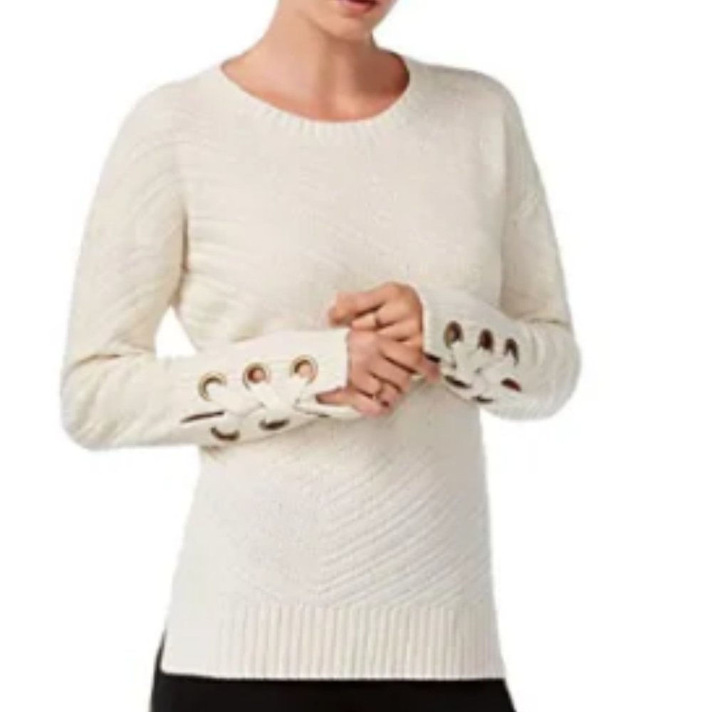 Bar Iii High-Low Grommet-Detail Sweater/ XL